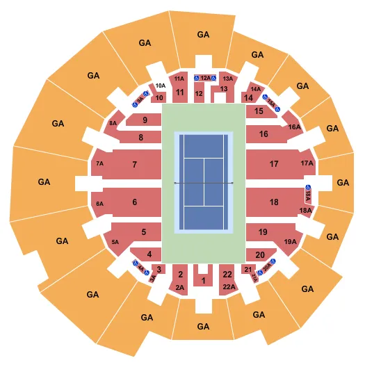 seating chart for Grandstand Stadium at National Tennis Center - Tennis - eventticketscenter.com