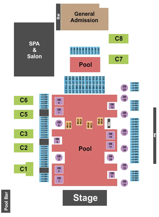 seating chart for The Pool at Graton Resort & Casino - Pool - eventticketscenter.com