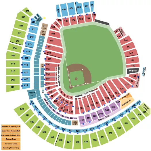 seating chart for Great American Ball Park - Baseball - eventticketscenter.com