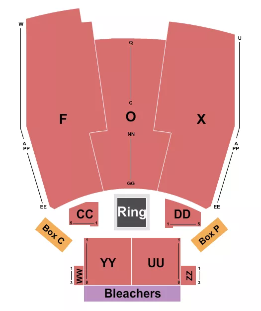 seating chart for Great Cedar Showroom at Foxwoods - MMA - eventticketscenter.com