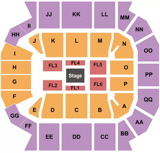 seating chart for Great Southern Bank Arena - Center Stage 2 - eventticketscenter.com