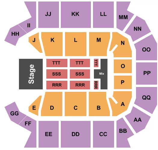 seating chart for Great Southern Bank Arena - TSO - eventticketscenter.com