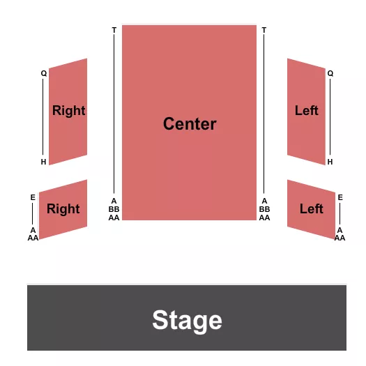 seating chart for Great Star Theater - Endstage - No Tables - eventticketscenter.com