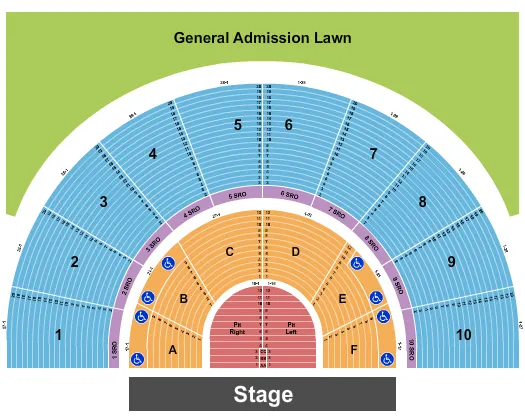 seating chart for Greek Theatre - U.C. Berkeley - End Stage - Reserved - eventticketscenter.com