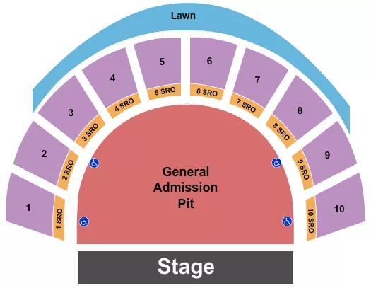 seating chart for Greek Theatre - U.C. Berkeley - Old Dominion - eventticketscenter.com