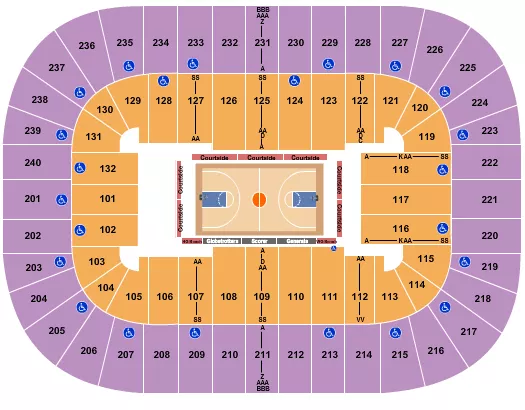 seating chart for Greensboro Coliseum At Greensboro Coliseum Complex - Basketball - Globetrotters - eventticketscenter.com