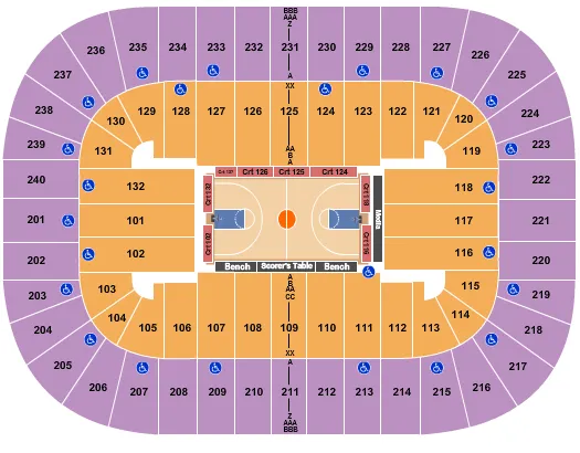 seating chart for Greensboro Coliseum At Greensboro Coliseum Complex - Basketball 2022 - eventticketscenter.com