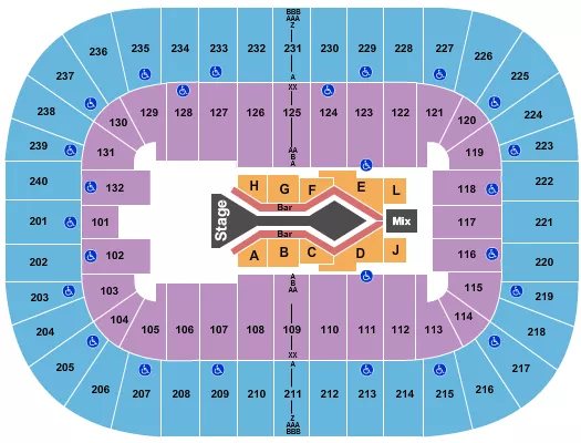 seating chart for Greensboro Coliseum At Greensboro Coliseum Complex - Blake Shelton - eventticketscenter.com