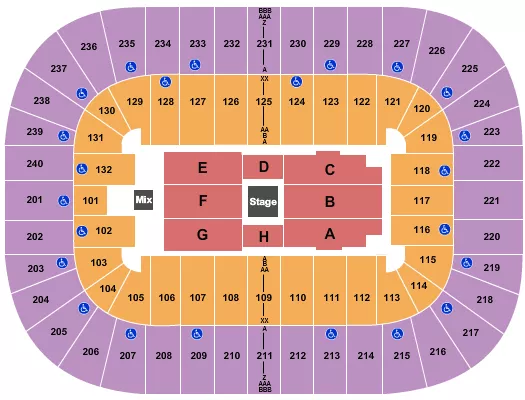 seating chart for Greensboro Coliseum At Greensboro Coliseum Complex - Center Stage 2 - eventticketscenter.com