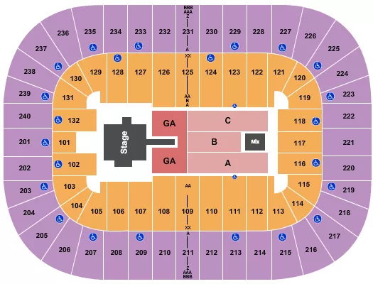 seating chart for First Horizon Coliseum At Greensboro Complex - Chris Stapleton - eventticketscenter.com