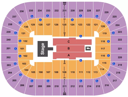 seating chart for Greensboro Coliseum At Greensboro Coliseum Complex - Christian Nodal - eventticketscenter.com