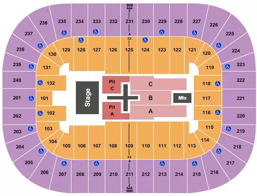 seating chart for Greensboro Coliseum At Greensboro Coliseum Complex - Dan and Shay 2024 - eventticketscenter.com