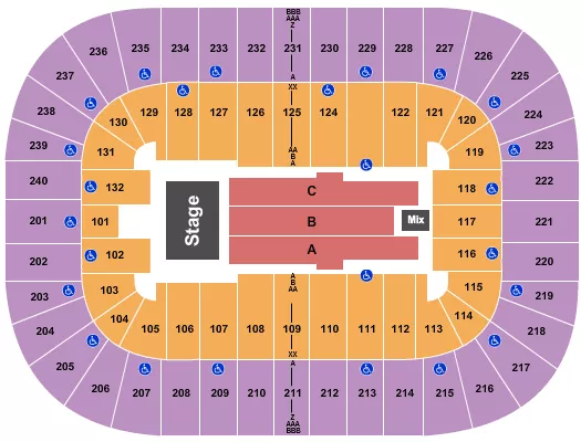 seating chart for Greensboro Coliseum At Greensboro Coliseum Complex - Don Omar - eventticketscenter.com