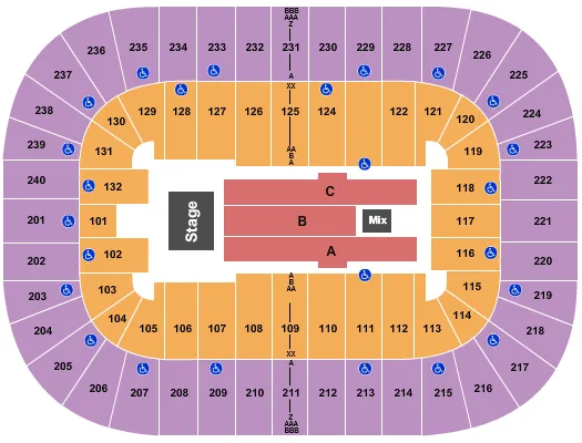 seating chart for Greensboro Coliseum At Greensboro Coliseum Complex - Endstage 3 - eventticketscenter.com