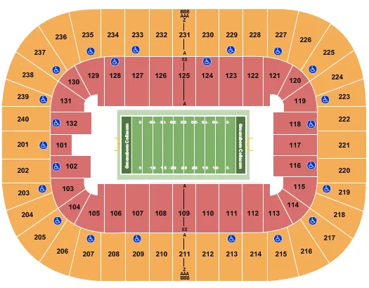 seating chart for Greensboro Coliseum At Greensboro Coliseum Complex - Football - eventticketscenter.com