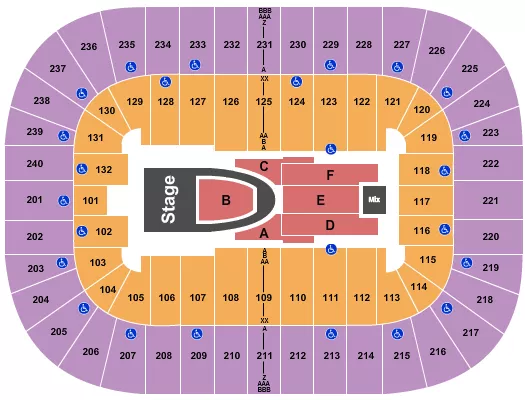 seating chart for First Horizon Coliseum At Greensboro Complex - For King and Country - eventticketscenter.com