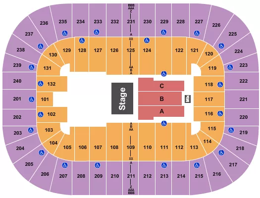 seating chart for Greensboro Coliseum At Greensboro Coliseum Complex - Half House 2023 - eventticketscenter.com
