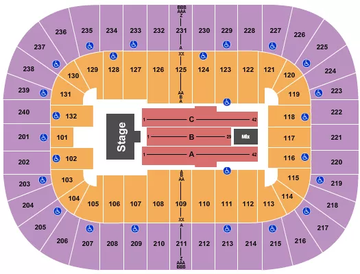 seating chart for First Horizon Coliseum At Greensboro Complex - Koe Wetzel - eventticketscenter.com