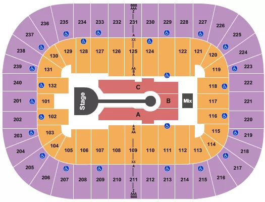 seating chart for Greensboro Coliseum At Greensboro Coliseum Complex - Lauren Daigle - eventticketscenter.com