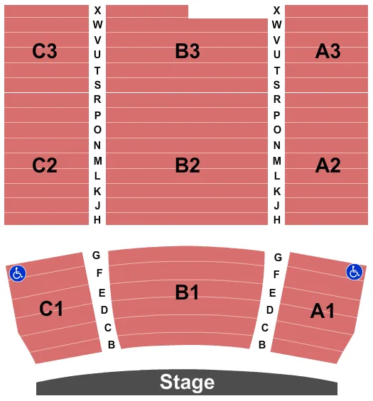seating chart for Greenville Theatre - End Stage - eventticketscenter.com