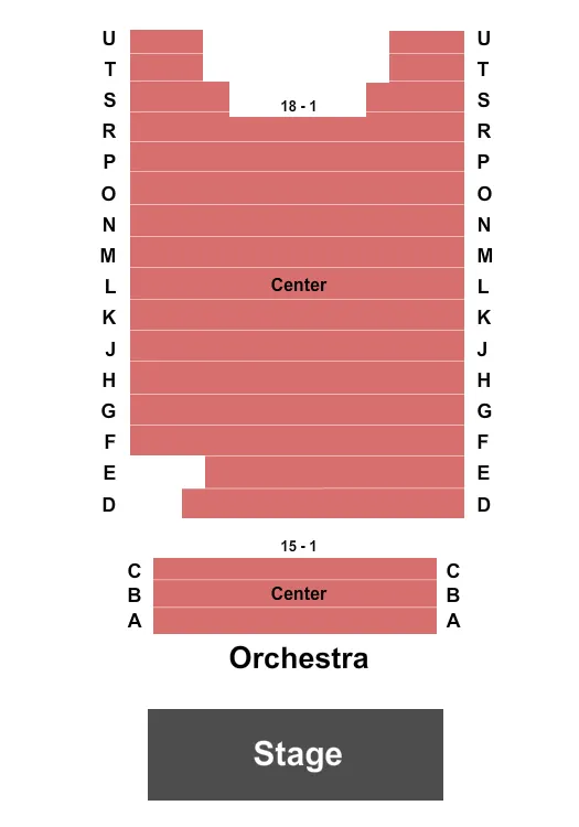 seating chart for Greenwin Theatre at Meridian Arts Centre - End Stage - eventticketscenter.com