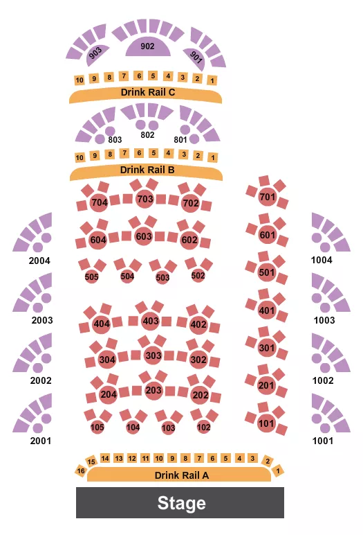 seating chart for Greer Cabaret Theater - Endstage - eventticketscenter.com