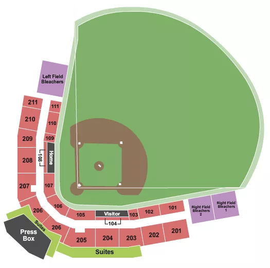 seating chart for Greer Field at Turchin Stadium - Baseball - eventticketscenter.com