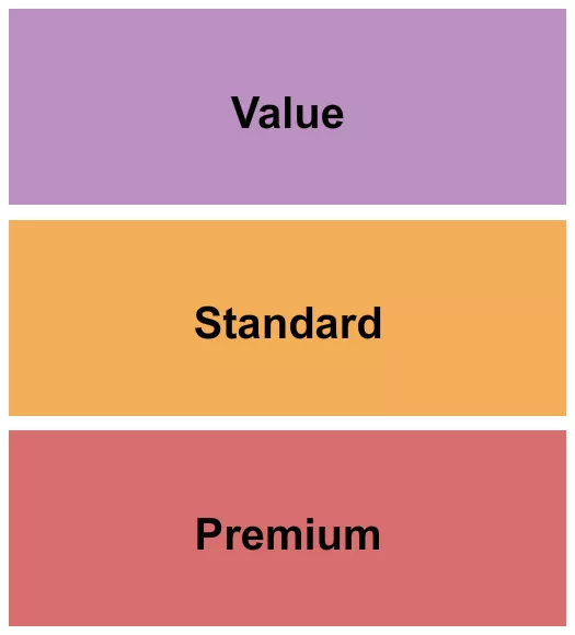 seating chart for Gretna Theater - Premium/Standard/Value - eventticketscenter.com