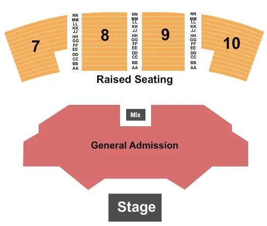 seating chart for Grey Eagle Resort & Casino - Endstage GA Floor - eventticketscenter.com