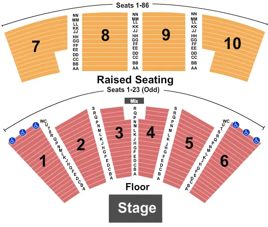 seating chart for Grey Eagle Resort & Casino - End Stage - eventticketscenter.com