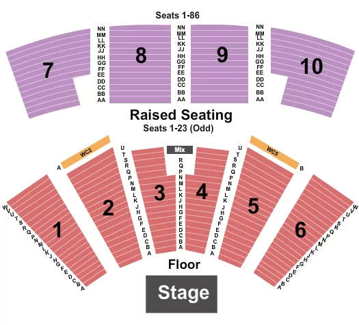 seating chart for Grey Eagle Resort & Casino - End Stage - eventticketscenter.com