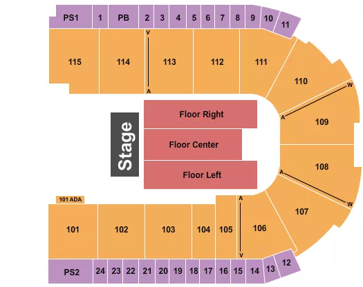 seating chart for Grossinger Motors Arena - Half House 3 - eventticketscenter.com