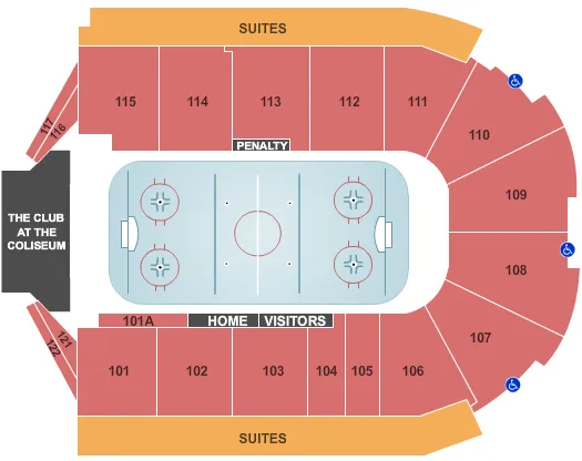 seating chart for Grossinger Motors Arena - Hockey - eventticketscenter.com
