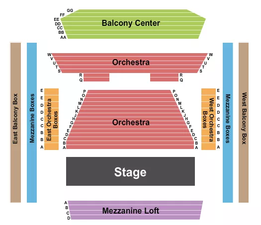 seating chart for Groton Hill Music Center - Endstage 2 - eventticketscenter.com