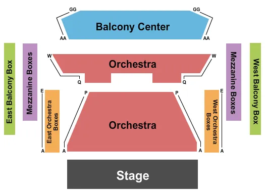 seating chart for Groton Hill Music Center - End Stage - eventticketscenter.com