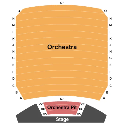 seating chart for Gunter Theatre at The Peace Center - SC - End Stage - eventticketscenter.com