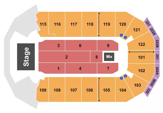 seating chart for HEB Center at Cedar Park - Endstage 3 - eventticketscenter.com