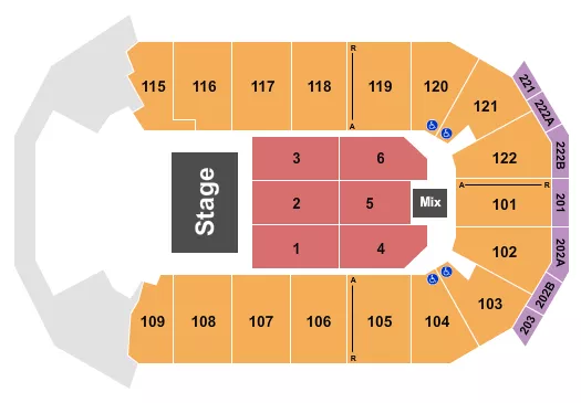 seating chart for HEB Center at Cedar Park - Half House 5 - eventticketscenter.com