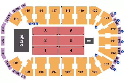 seating chart for HEB Center at Cedar Park - Endstage 6 - eventticketscenter.com