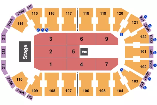 seating chart for HEB Center at Cedar Park - Endstage 7 - eventticketscenter.com