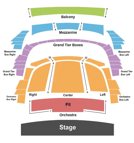 seating chart for HEB Performance Hall At Tobin Center for the Performing Arts - Endstage - eventticketscenter.com