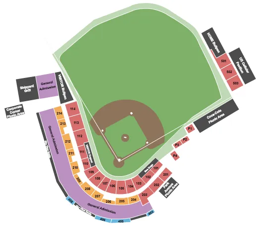 seating chart for Hadlock Field - Baseball - eventticketscenter.com
