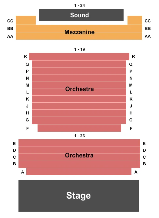 seating chart for Halloran Centre at the Orpheum Theatre - Endstage - eventticketscenter.com