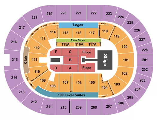 seating chart for TD Coliseum - Endstage GA/Rsvd Floor w/ Catwalk - eventticketscenter.com