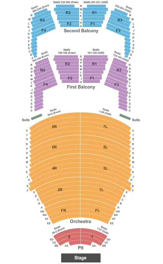 seating chart for FirstOntario Concert Hall - End Stage - eventticketscenter.com