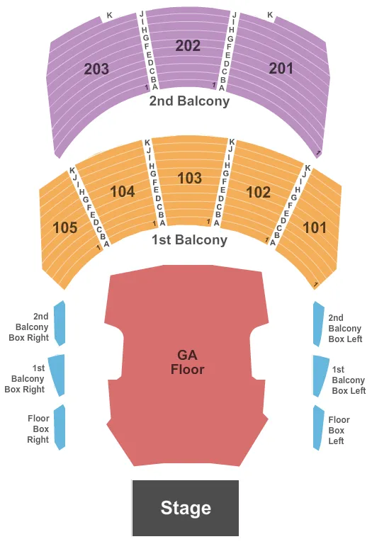 seating chart for Hammerstein Ballroom - Endstage GA Floor 2 - eventticketscenter.com