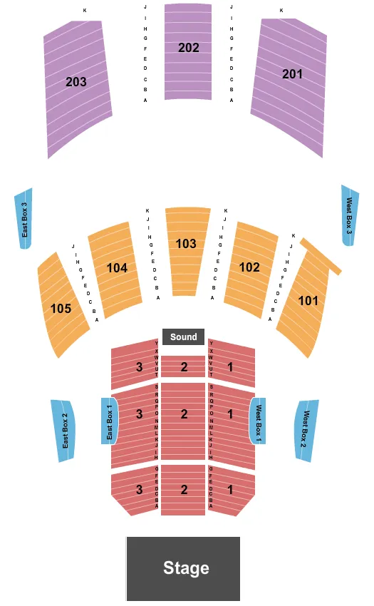 seating chart for Hammerstein Ballroom - Endstage 3 - eventticketscenter.com