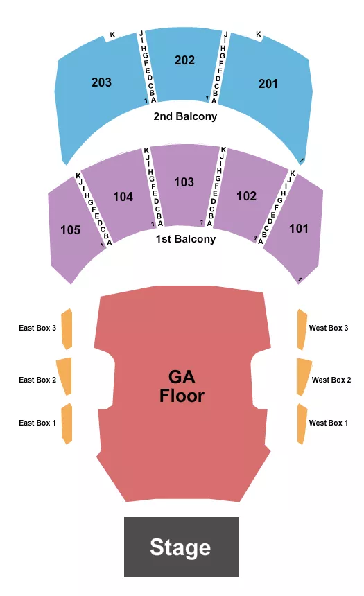 seating chart for Hammerstein Ballroom - Endstage GA Floor - eventticketscenter.com