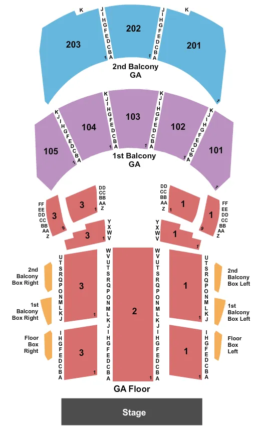 seating chart for Hammerstein Ballroom - Endstage - GA Floor & GA Balc - eventticketscenter.com