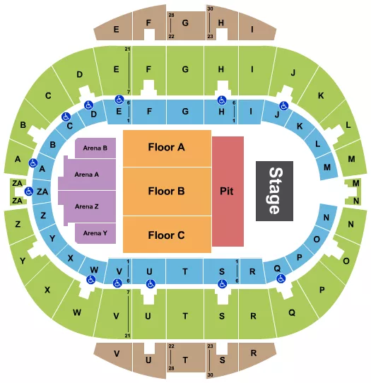 seating chart for Hampton Coliseum - Endstage GA Pit - eventticketscenter.com